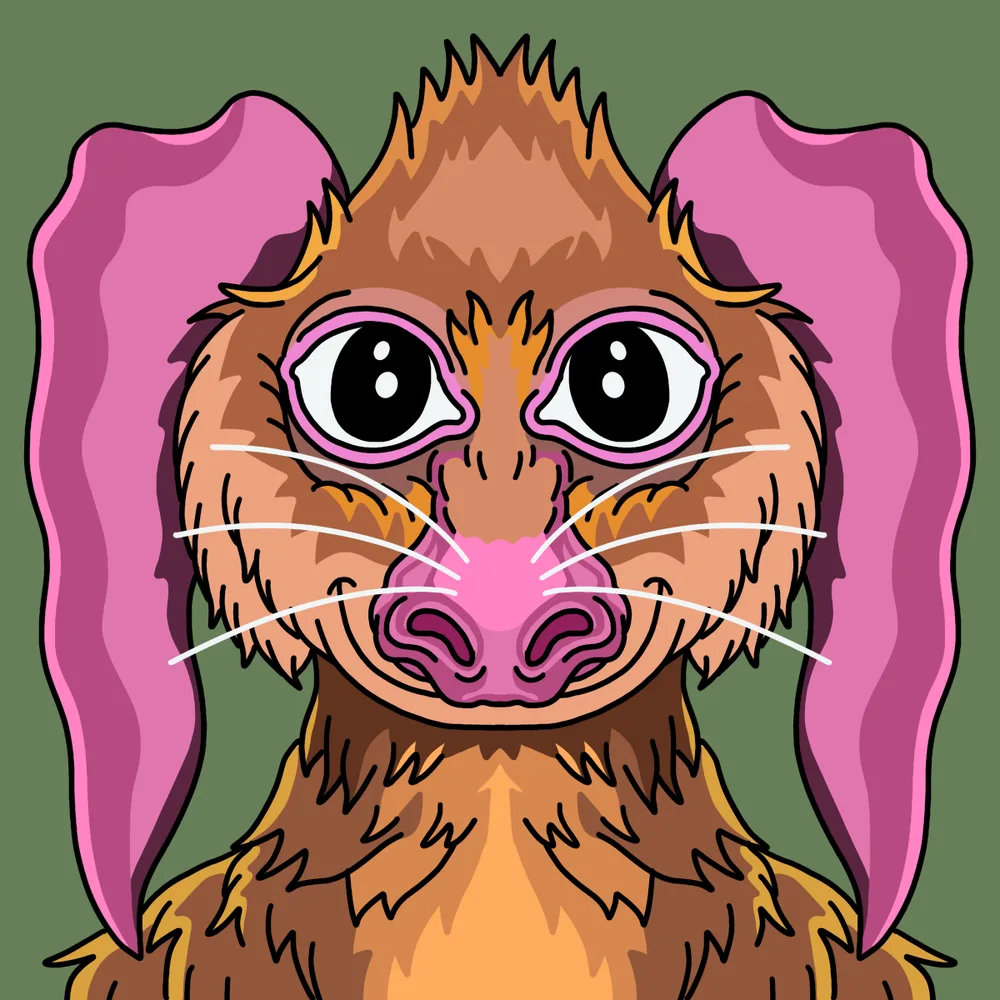 Flappy Mammal — Hedz No. 874, recovered original artwork by Matt Furie