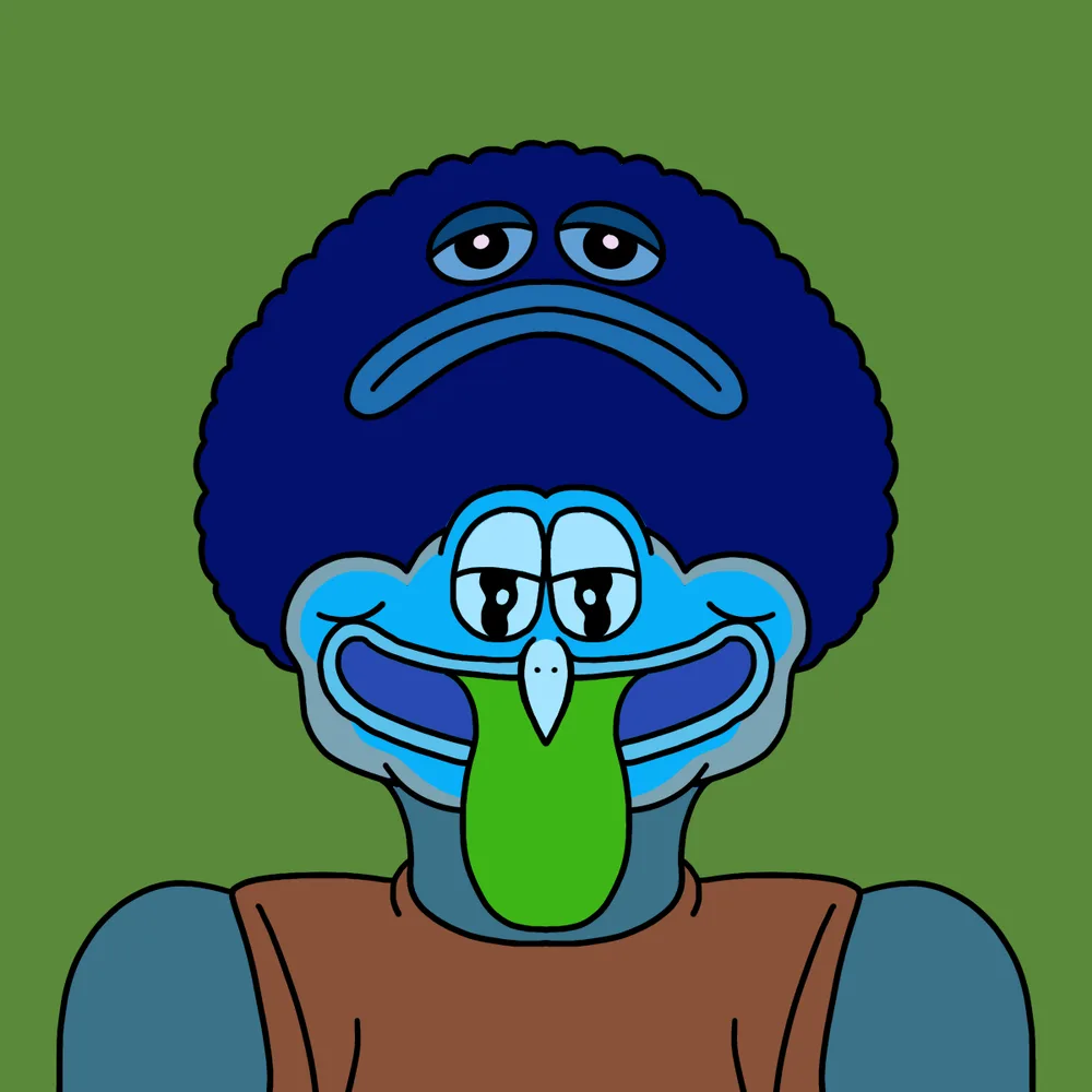 Green Tongue Two-face — Hedz No. 881, recovered original artwork by Matt Furie