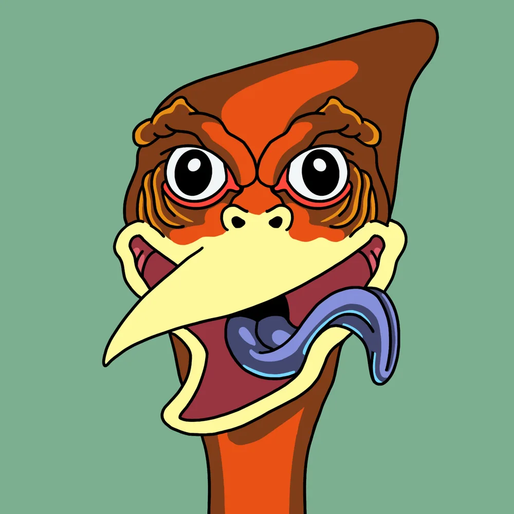 Happybird Wagglebeak — Hedz No. 882, recovered original artwork by Matt Furie