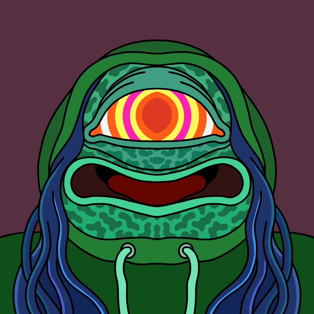 Oneeye Trouser Snake — Hedz No. 889, recovered original artwork by Matt Furie