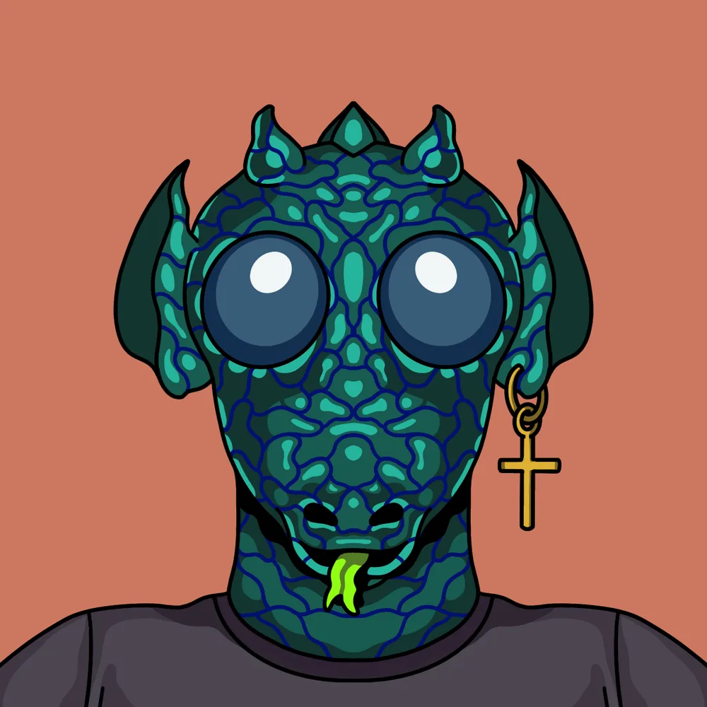 80s Reptalien — Hedz No. 895, recovered original artwork by Matt Furie