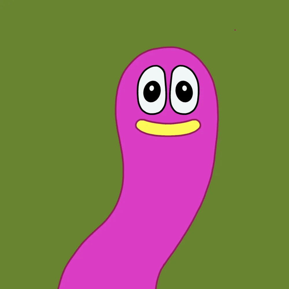 Pink Worm Cutiepie — Hedz No. 900, recovered original artwork by Matt Furie