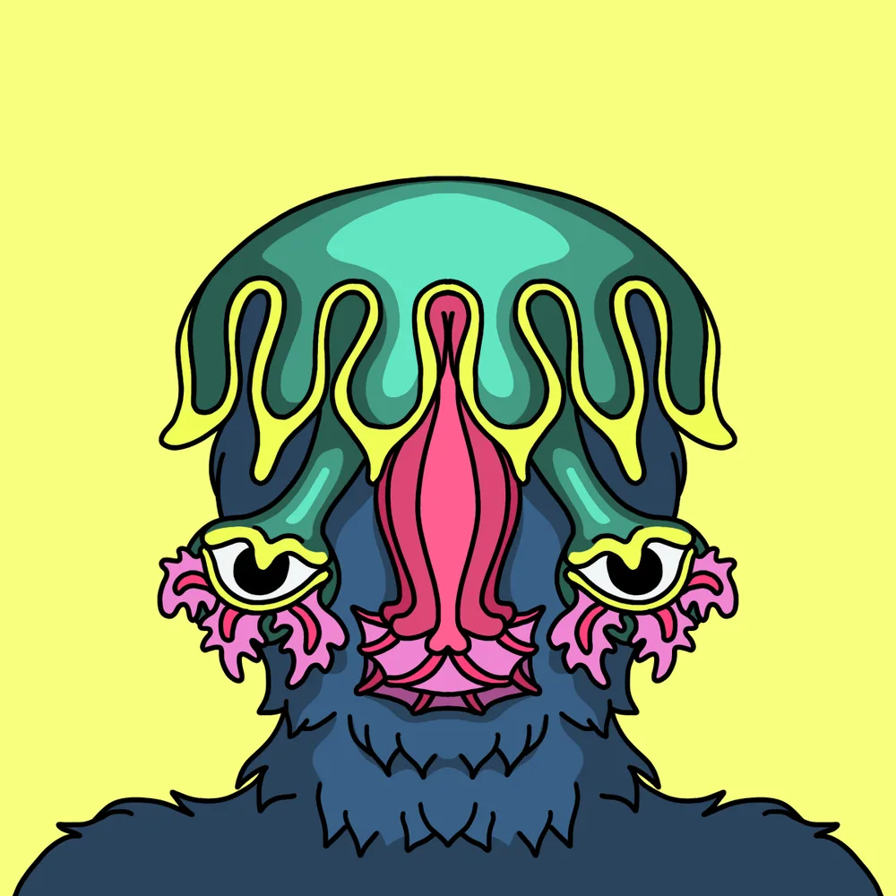 Flowerface Downeyes — Hedz No. 901, recovered original artwork by Matt Furie