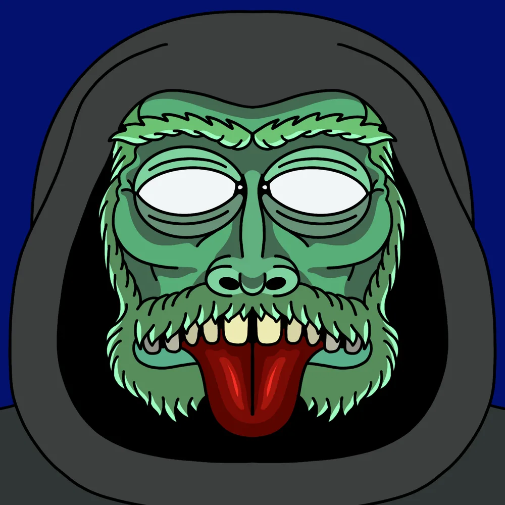 Greenwizard Blackhood — Hedz No. 905, recovered original artwork by Matt Furie