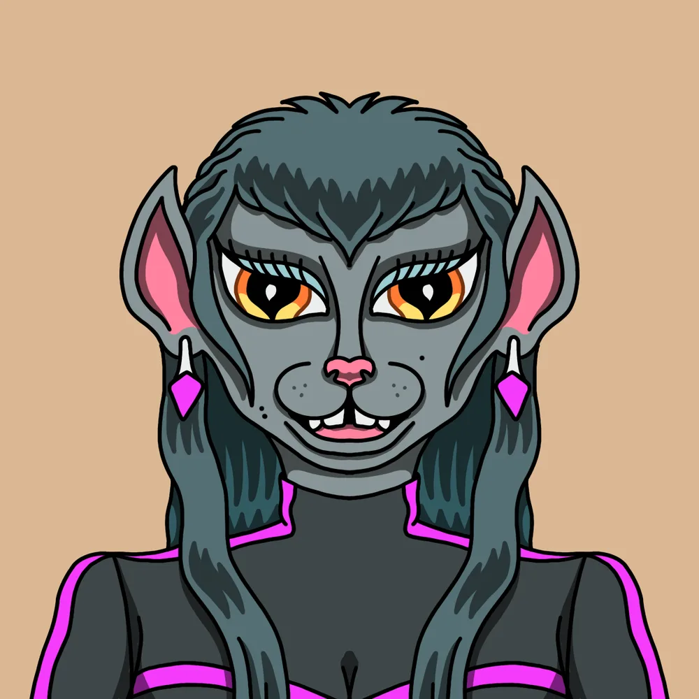 Cat Trekkie Grey — Hedz No. 907, recovered original artwork by Matt Furie