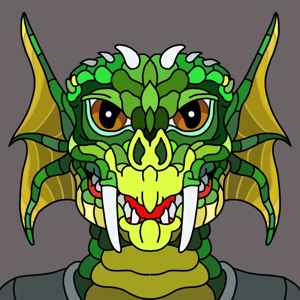Dragonlancer Greenie — Hedz No. 930, recovered original artwork by Matt Furie