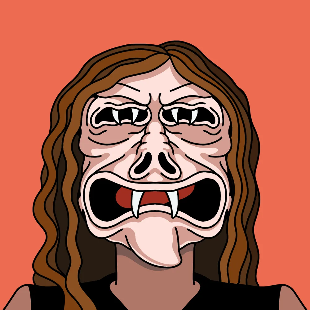 Vampeyed Biter Longhair — Hedz No. 936, recovered original artwork by Matt Furie