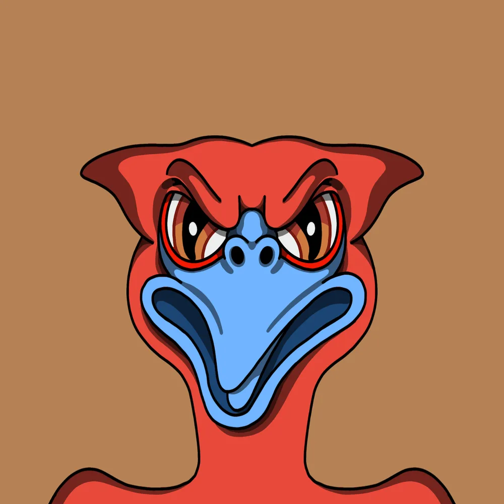 Angrybird Flathead — Hedz No. 948, recovered original artwork by Matt Furie