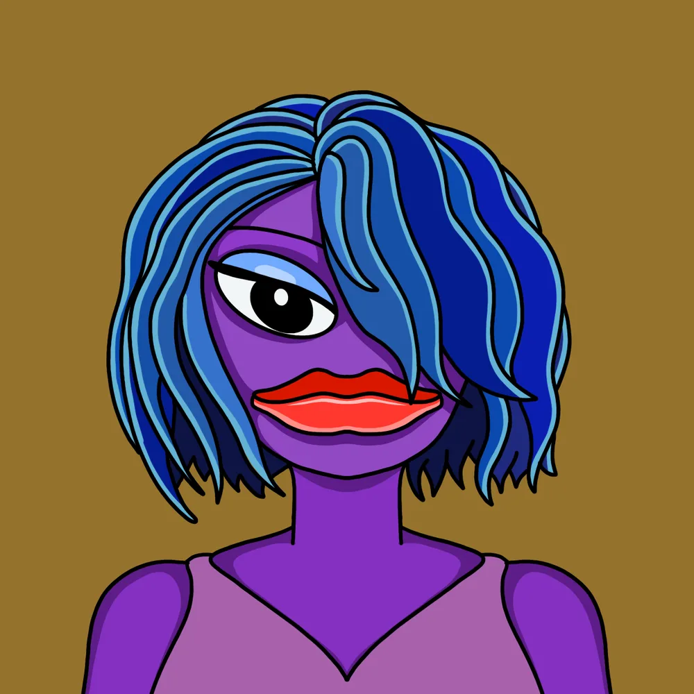 Purple-blue Vixen — Hedz No. 950, recovered original artwork by Matt Furie