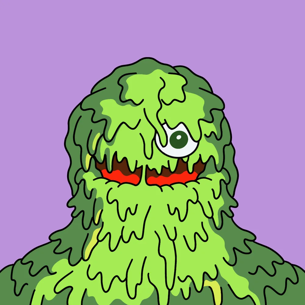 Green Slime One Eye Smiler — Hedz No. 959, recovered original artwork by Matt Furie