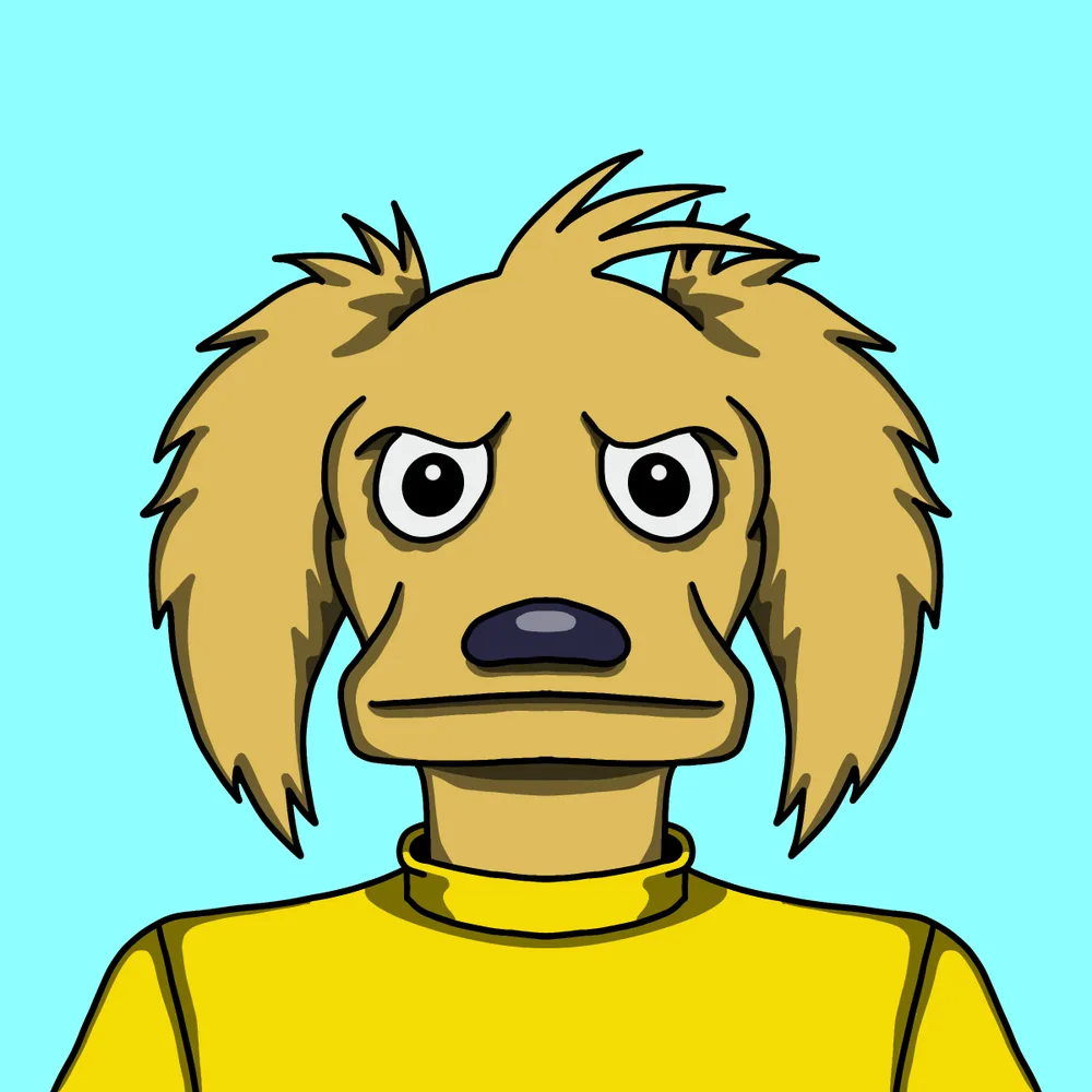 Pout-pout Doggy Dog — Hedz No. 096, recovered original artwork by Matt Furie