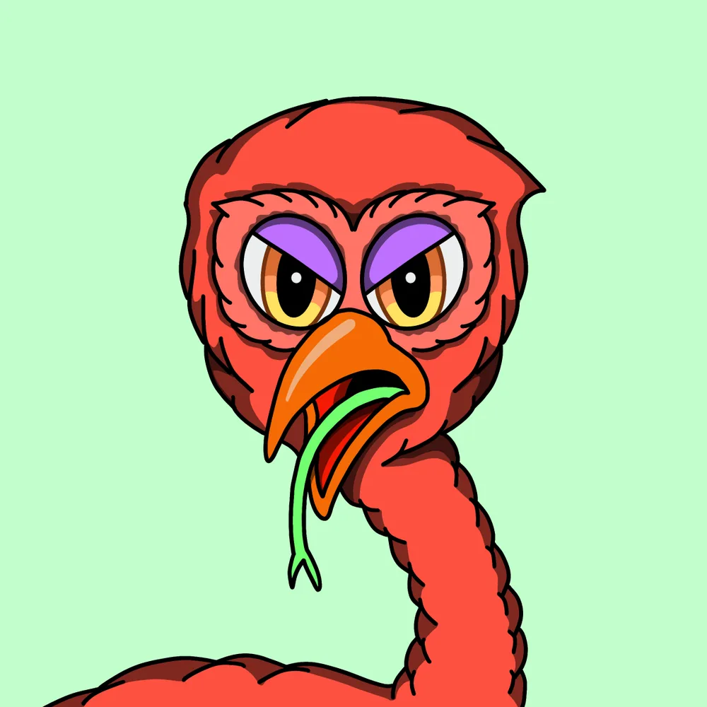 Snake-bird — Hedz No. 960, recovered original artwork by Matt Furie