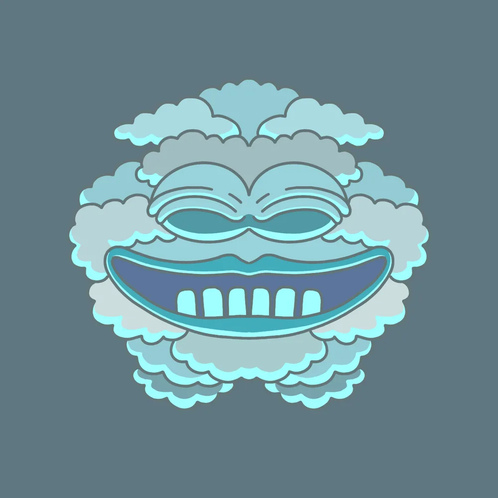 Laughing Cloud — Hedz No. 968, recovered original artwork by Matt Furie