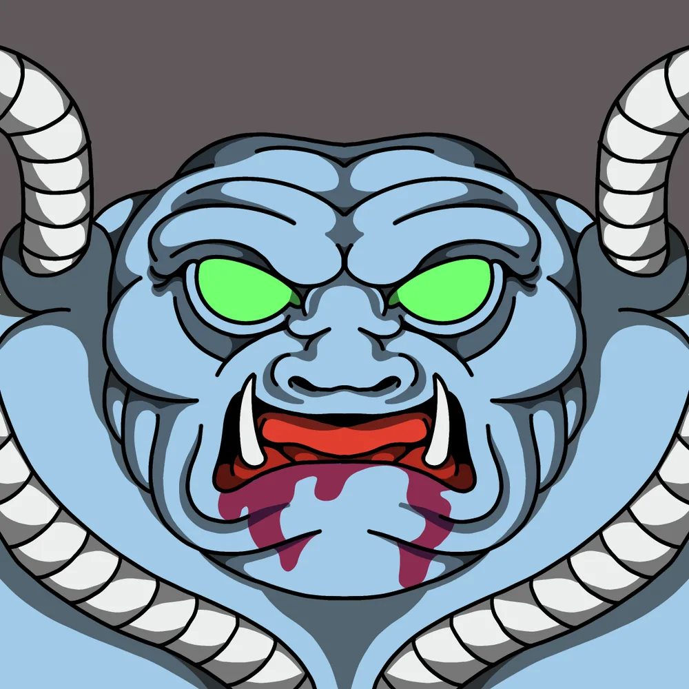 Demonic Gunner — Hedz No. 969, recovered original artwork by Matt Furie