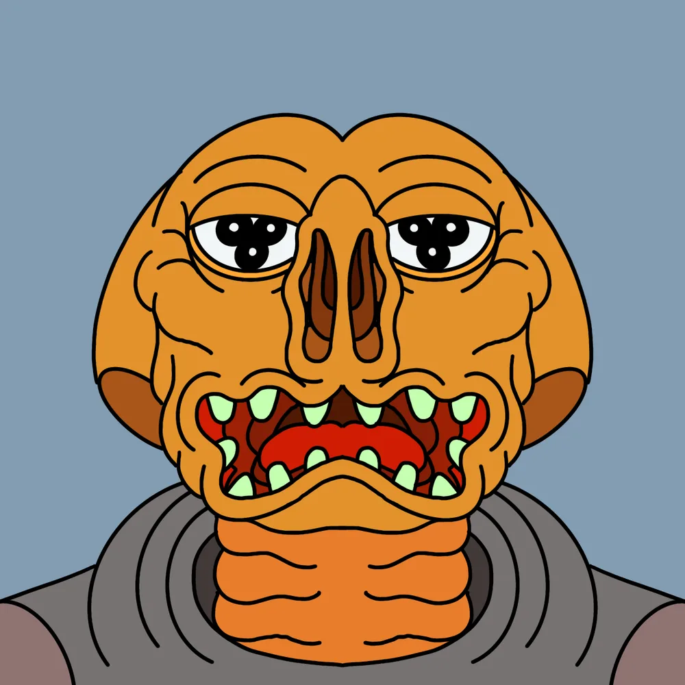 Woeful Orange Alien — Hedz No. 097, recovered original artwork by Matt Furie