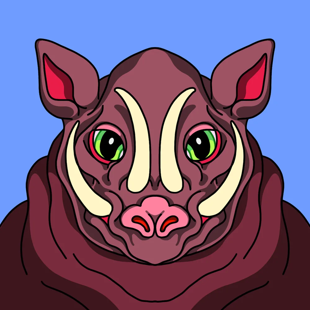 Warthog — Hedz No. 972, recovered original artwork by Matt Furie