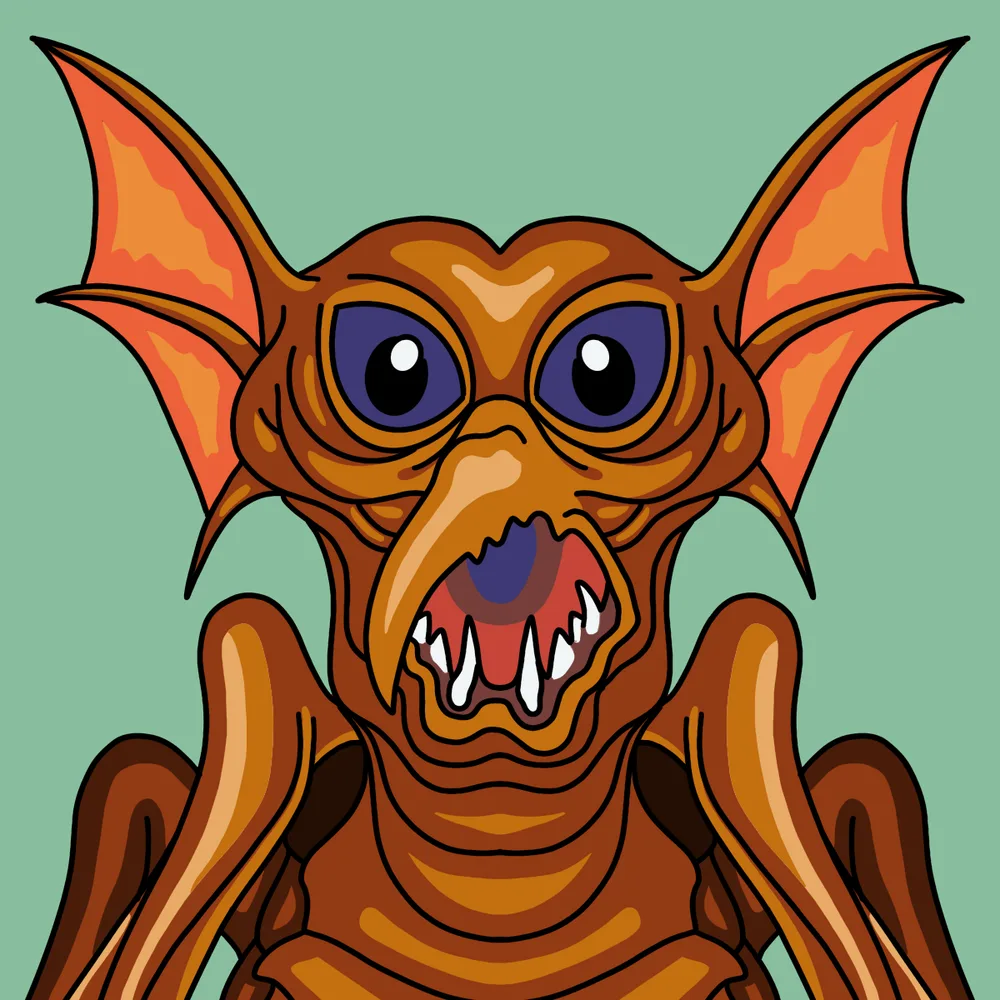 Bonebat Trapper — Hedz No. 981, recovered original artwork by Matt Furie