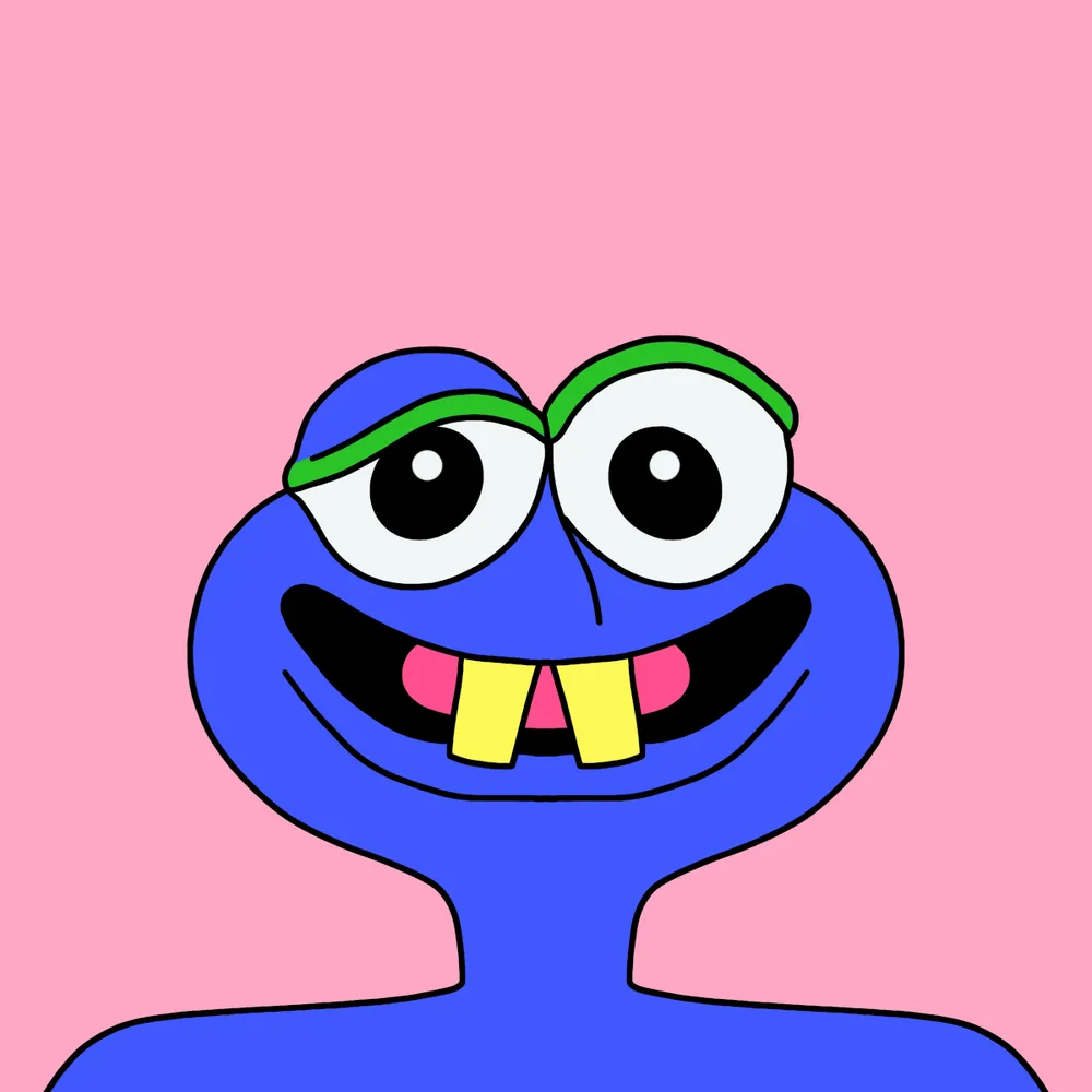 Blue Butt-cheese — Hedz No. 988, recovered original artwork by Matt Furie