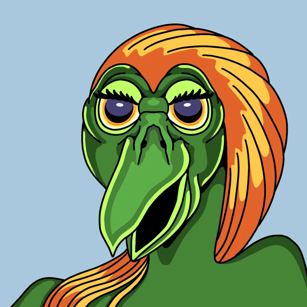 Green Beaker — Hedz No. 992, recovered original artwork by Matt Furie